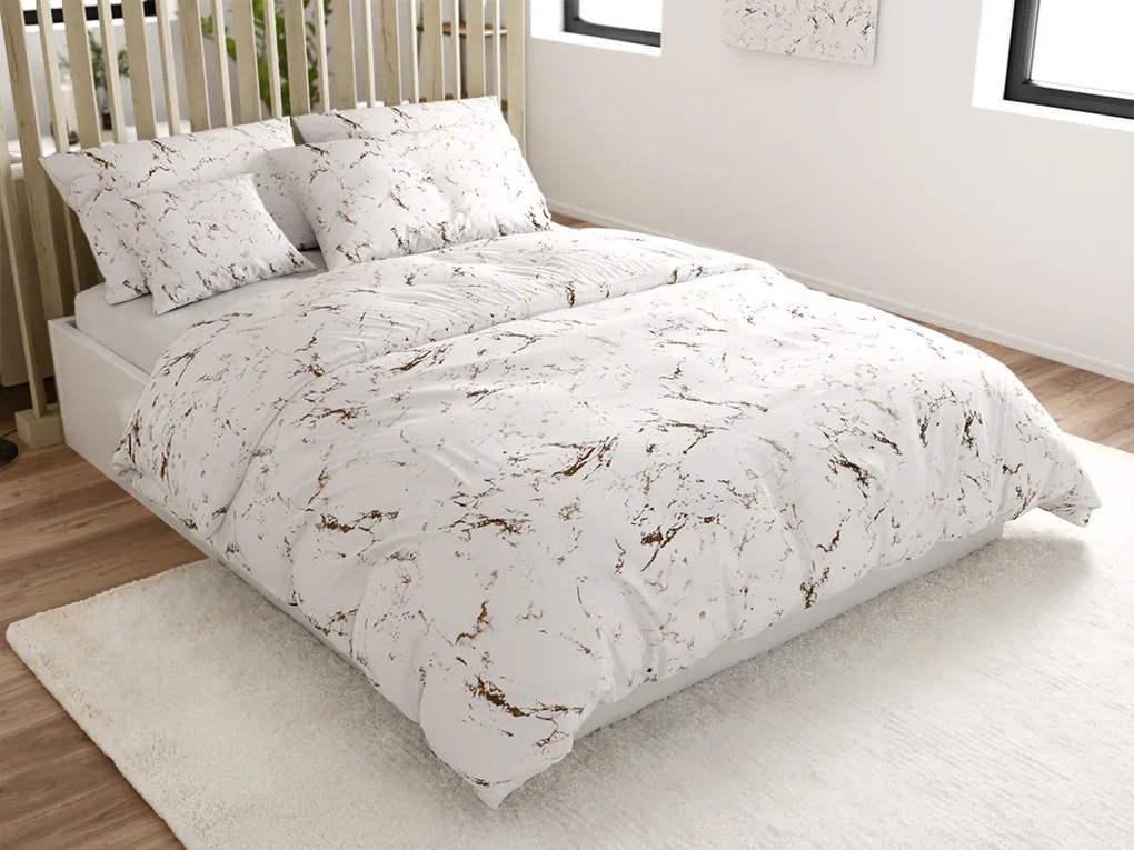Lenjerie de pat din microfibra MARBLE, albă Dimensiune lenjerie de pat: 70 x 90 cm | 140 x 200 cm