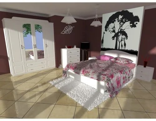 Dormitor Sara cu pat 180x200 cm cu somiera fixa