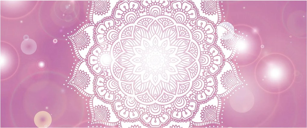 Tablou - Mandala pe fundal roz (120x50 cm)
