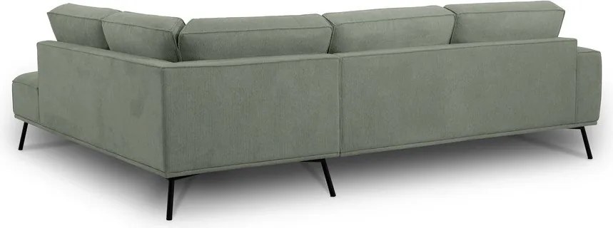 Colțar verde cu tapițerie din chenille (cu colț pe partea dreaptă/în formă de ”L”) Amsterdam – Scandic