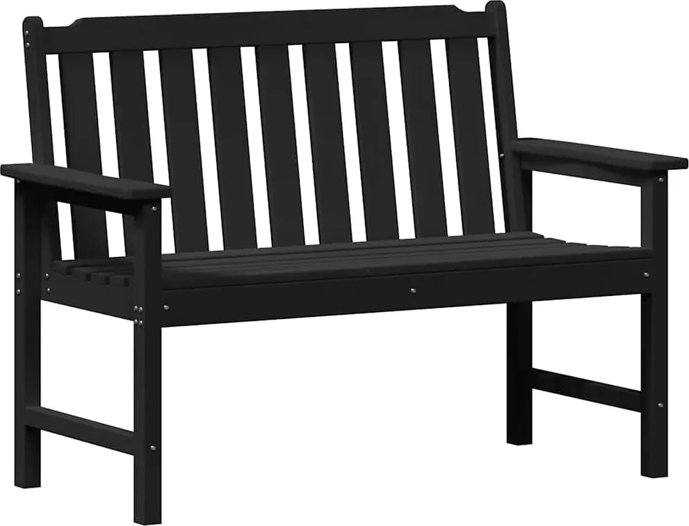vidaXL Bancă de grădină Negru 120 x 59 x 88 cm HDPE