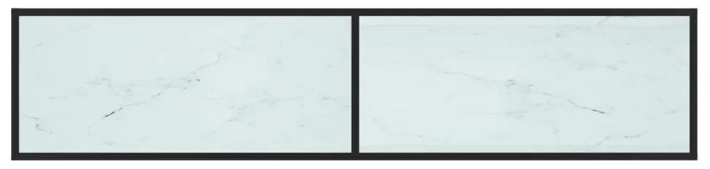 Comoda TV, marmura alba, 180x40x40,5 cm, sticla securizata 1, negru si alb marmorat, 180 x 40 x 40.5 cm