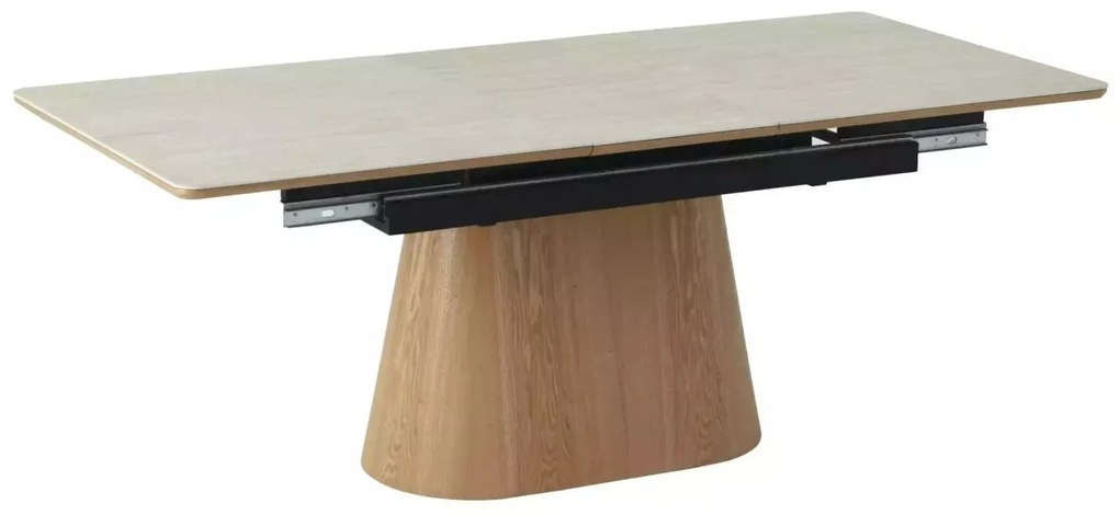 Masa extensibila Monaco travertin bej/stejar L160-200xl90 cm