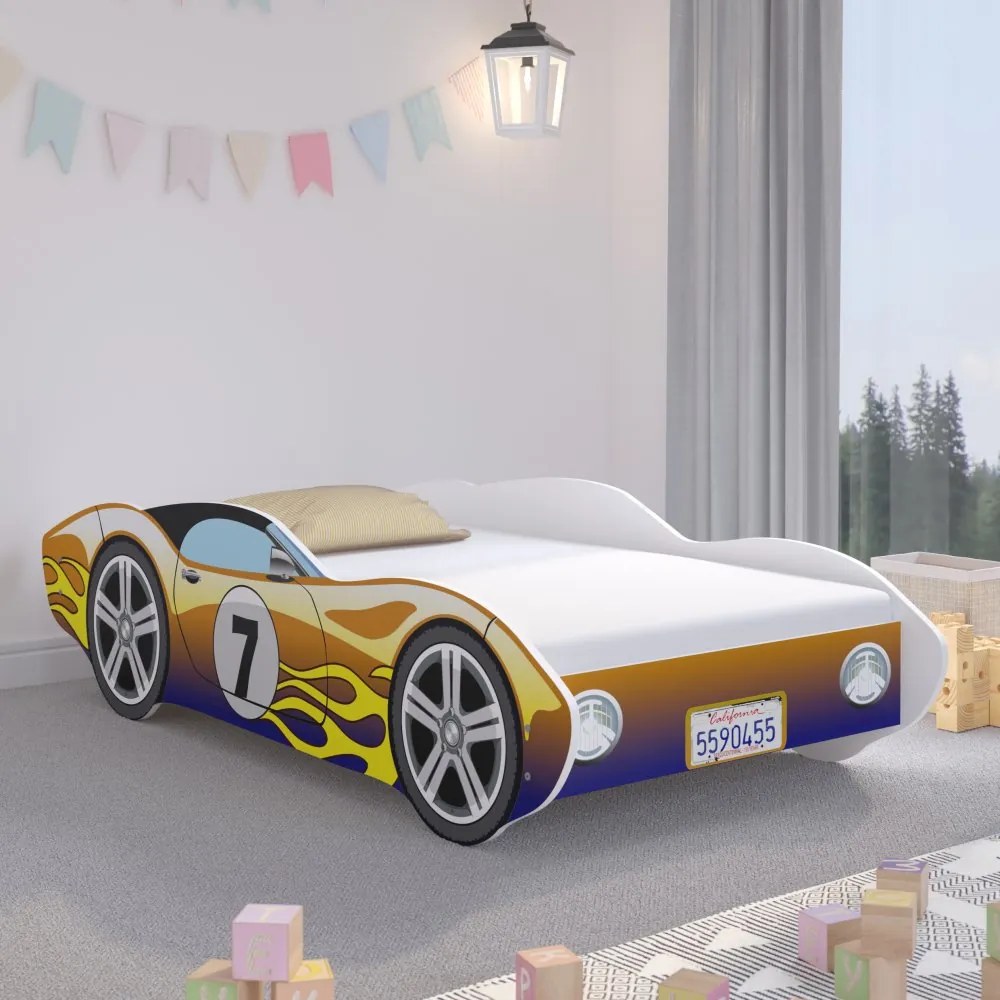 Pat fermecător pentru copii 160 x 80 cm mașină de curse