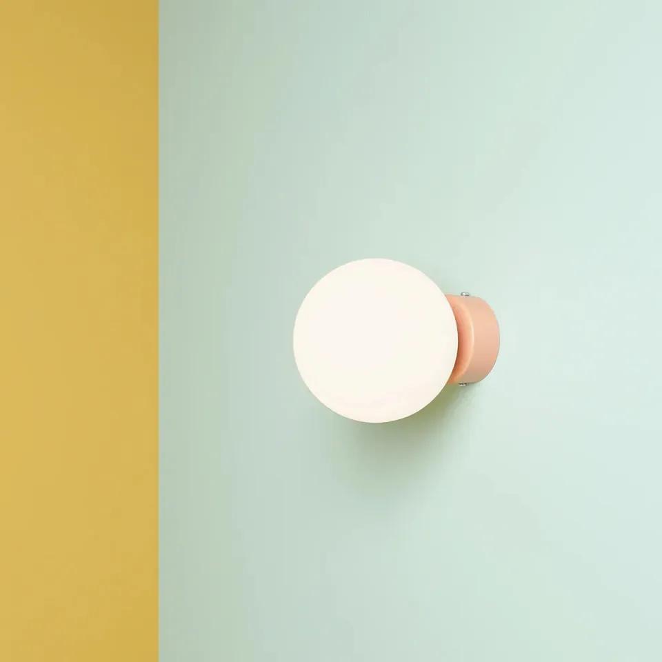 Aplica perete moderna portocalie cu glob de sticla Ball S