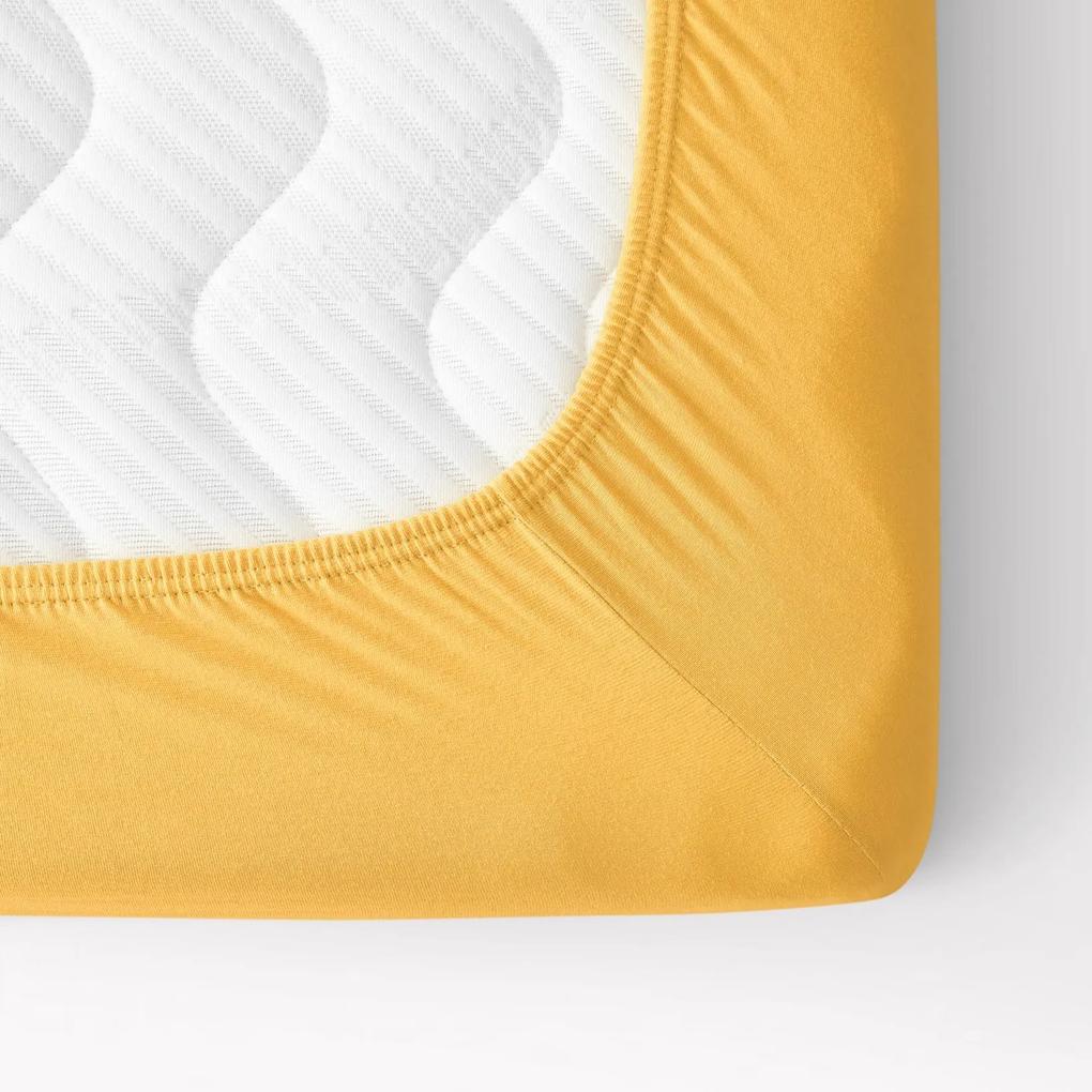 Goldea cearceaf de pat jersey cu elastic - mango 120 x 200 cm