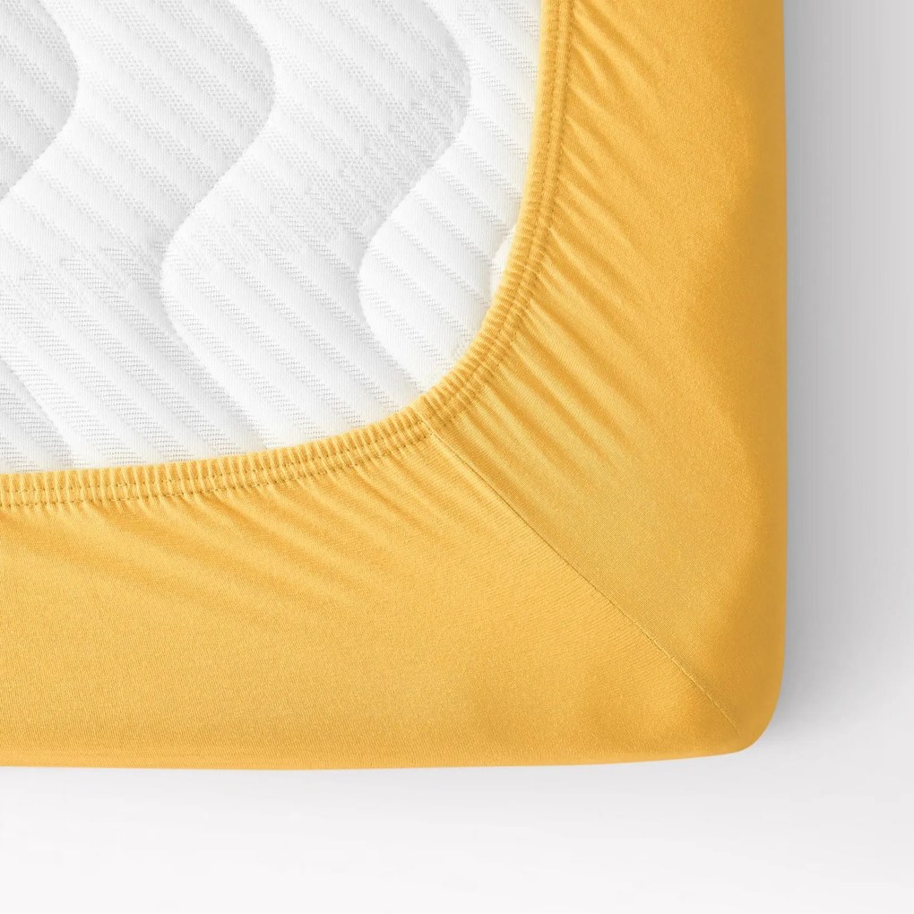 Goldea cearceaf de pat jersey cu elastic - mango 140 x 200 cm