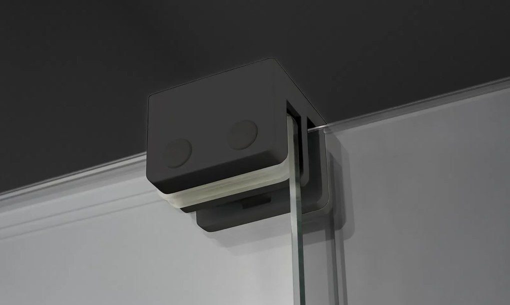 Paravan dus sticla securizata walk-in cu usa glisanta, 140x195 cm, negru mat, Deante Prizma Negru mat, 1400x1950 mm