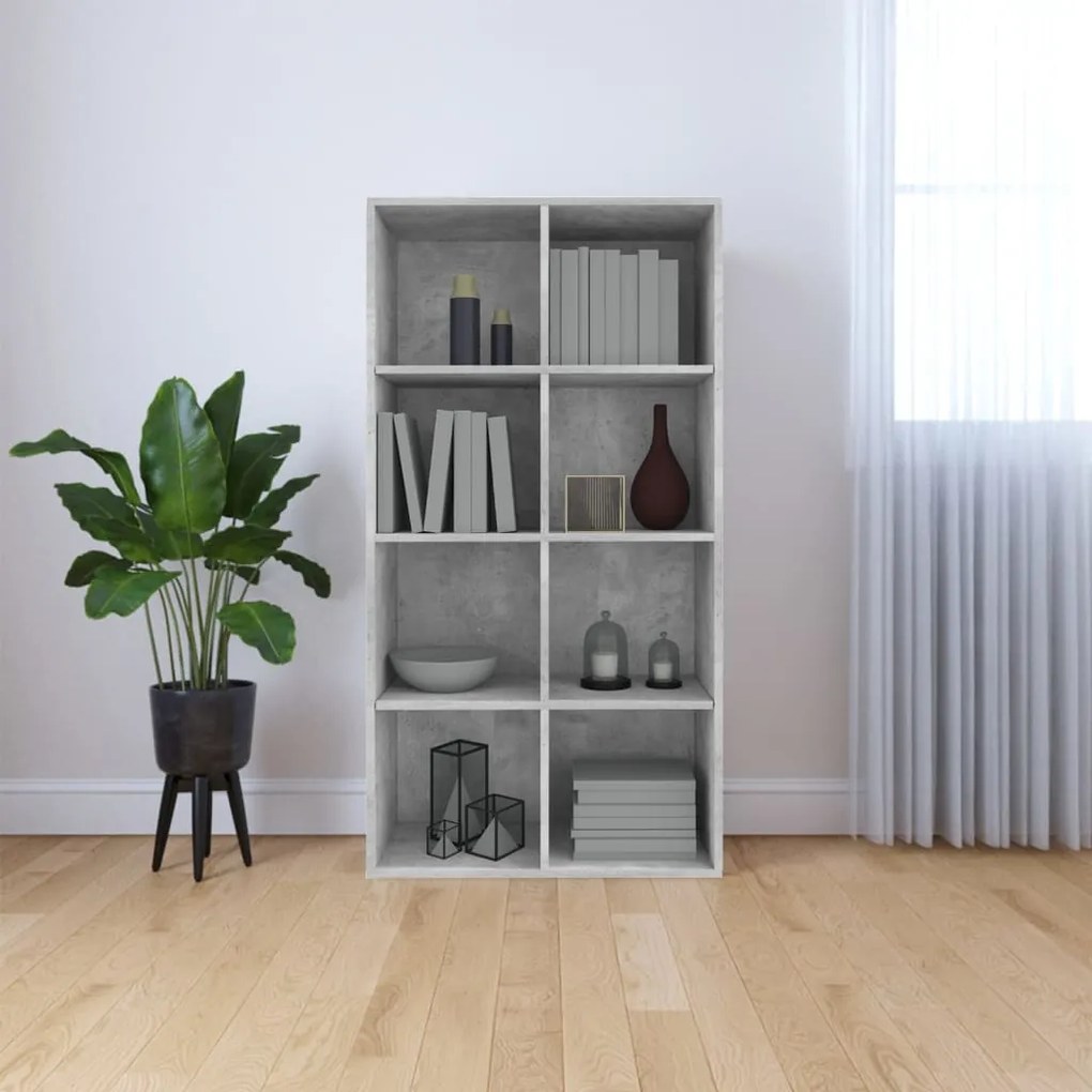 vidaXL Bibliotecă/Dulap, gri beton, 66x30x130 cm, lemn prelucrat