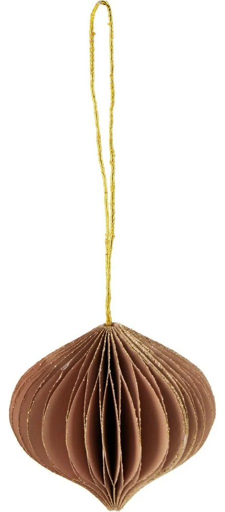 Set de 9 ornamente de Crăciun, bej-maro, 6 cm,fagure de miere