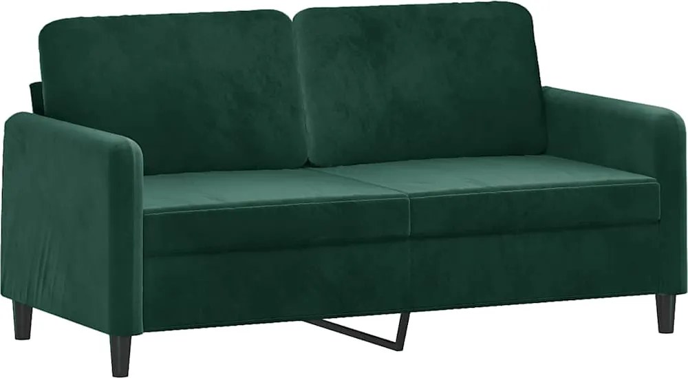 vidaXL Canapea cu 2 locuri, verde închis, 140 cm, catifea
