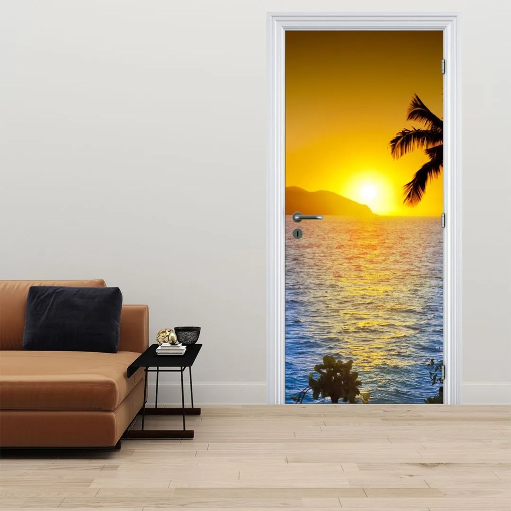 Fototapet pentru ușă - Apus de soare la mare (95x205cm)