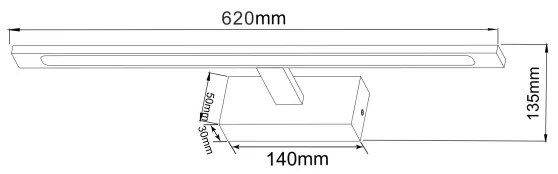 Aplică LED pentru oglindă Zuma Line W89443-20W-CH ALTER LED/20W/230V IP44 crom