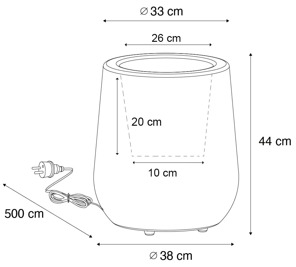 Lampă de podea pentru exterior ghiveci alb IP44 - Flowerpot