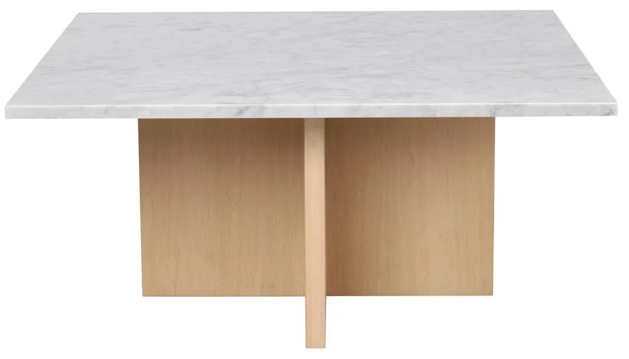 Măsuță de cafea albă/în culoare naturală din marmură 90x90 cm Brooksville - Rowico