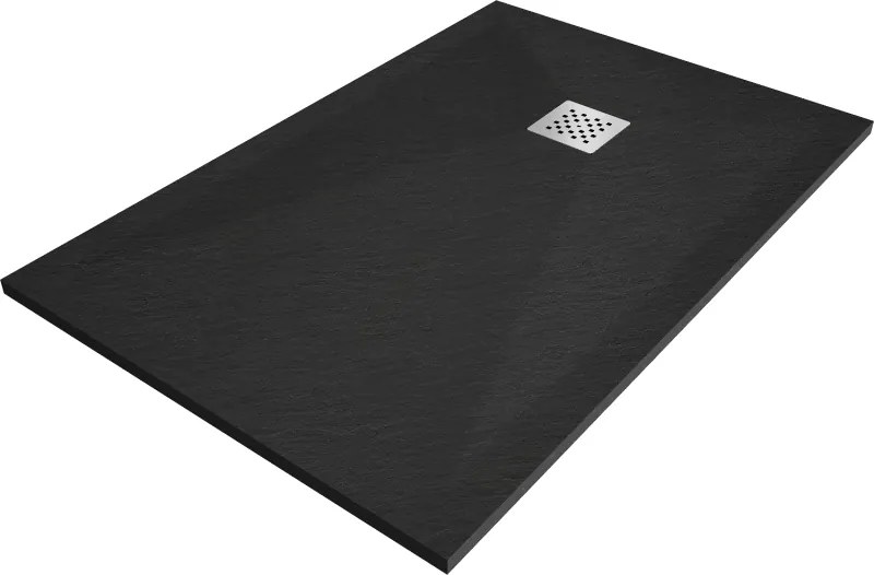 Mexen Stone+ cadă de duș compozită dreptunghiulară 90 x 80 cm, neagră - 44708090