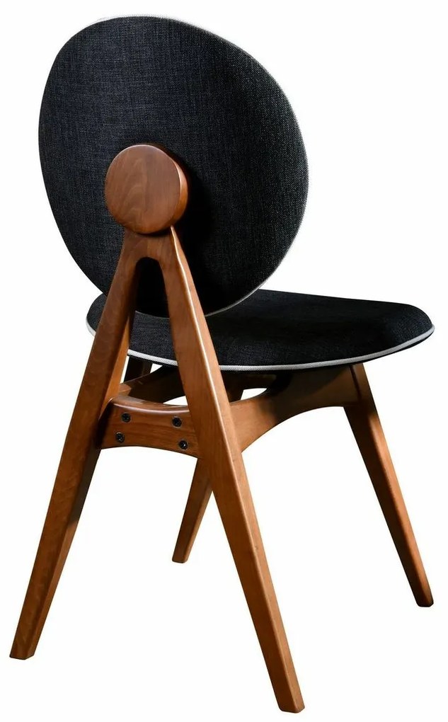 Set de scaune de sufragerie Touch Anthracite andWalnut, 2 buc.