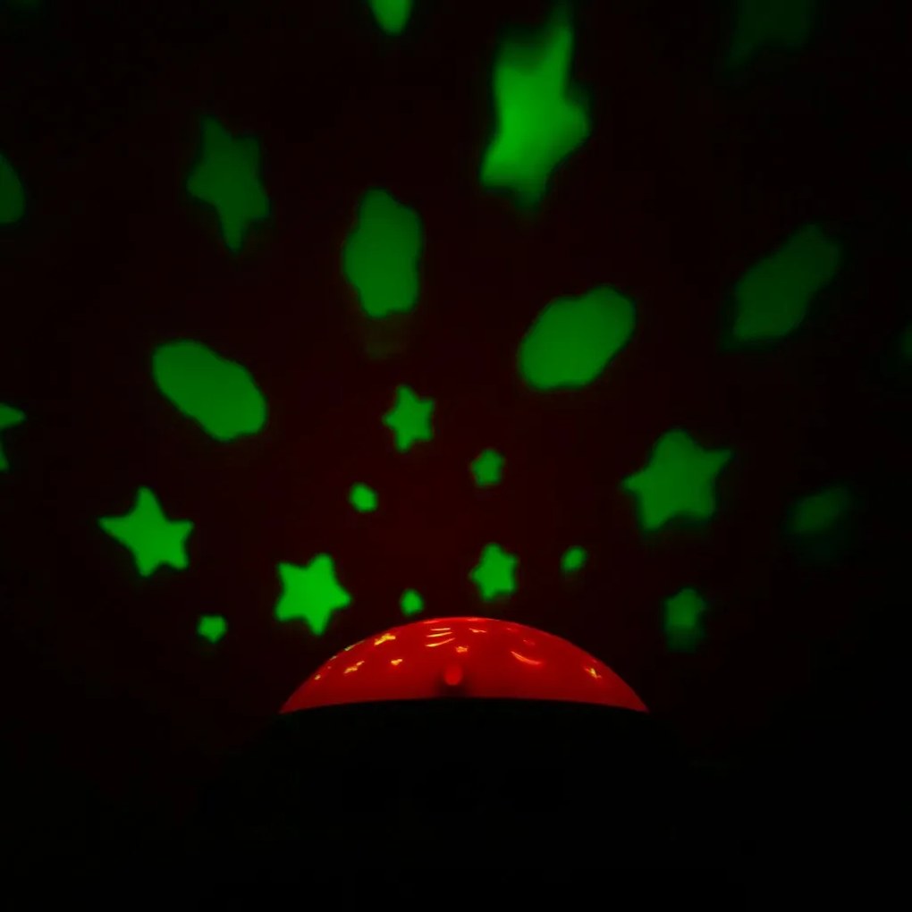Baby Mix Carusel deasupra pătuțului cu proiector de lumină, roșu
