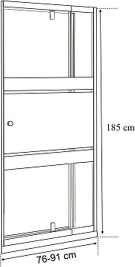 Flexi-S ușă de duș reglabilă 76-91x185 cm negru