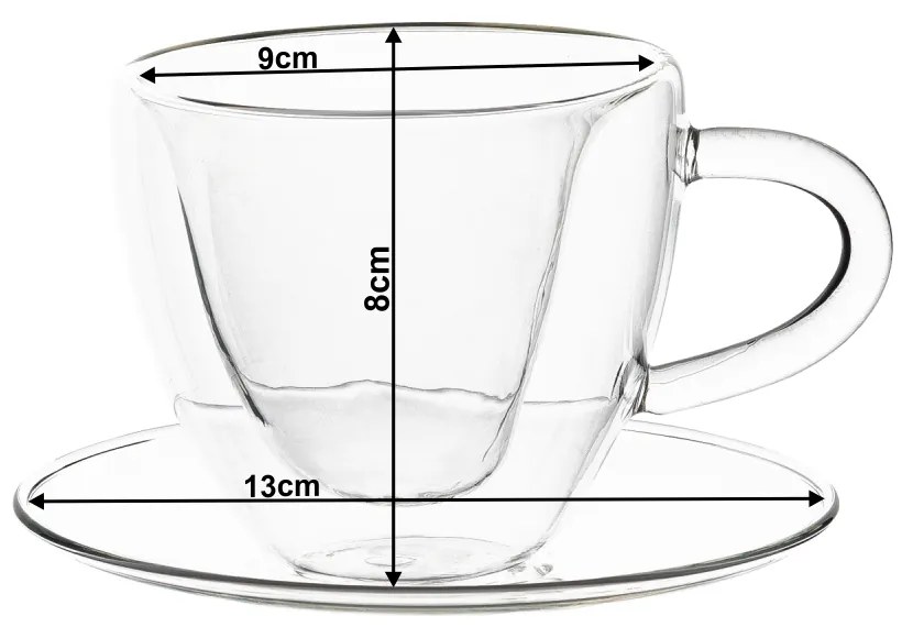 Ceaşcă termorezistentă Heart cu farfurie, 2 buc., în formă de inimă, 150 ml, HOTCOOL TYP 5