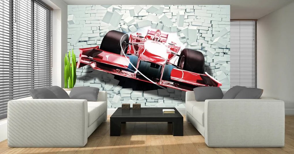 Fototapet - Formula 1 roșie 3D F1 (254x184 cm)