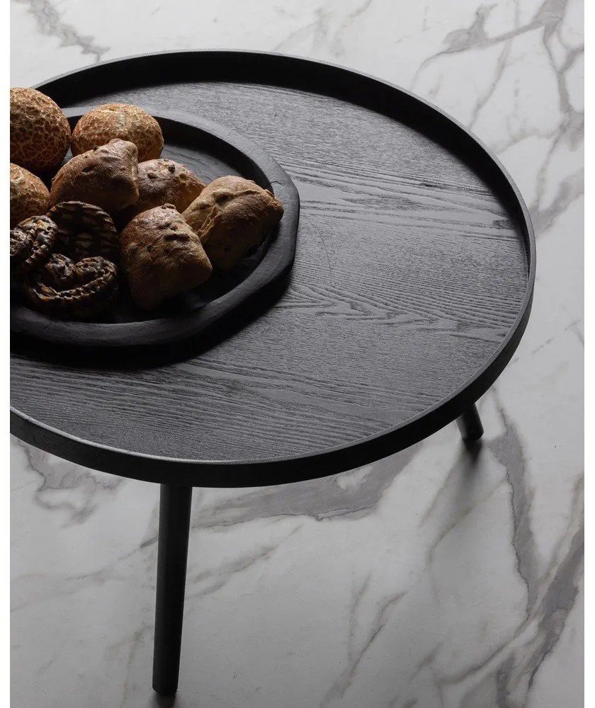 Masă de cafea WOOOD Mesa, Ø 60 cm, negru