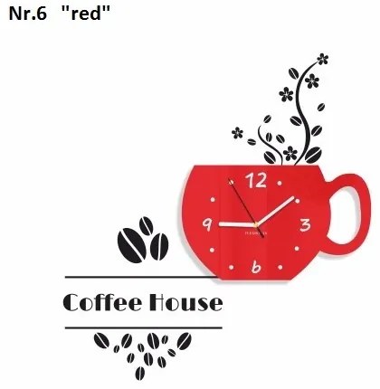 Ceas decorativ Coffee House pentru bucătărie Negru