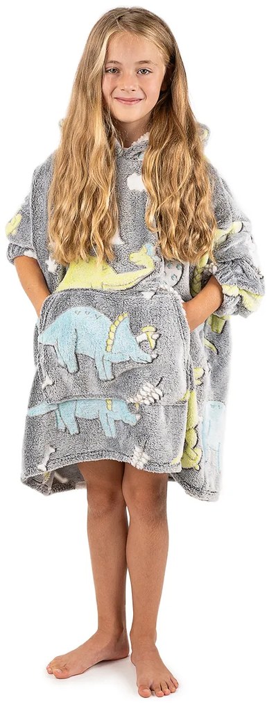 Poncho imitație de blăniță 4Home Dino, 72 x 150 cm, gri