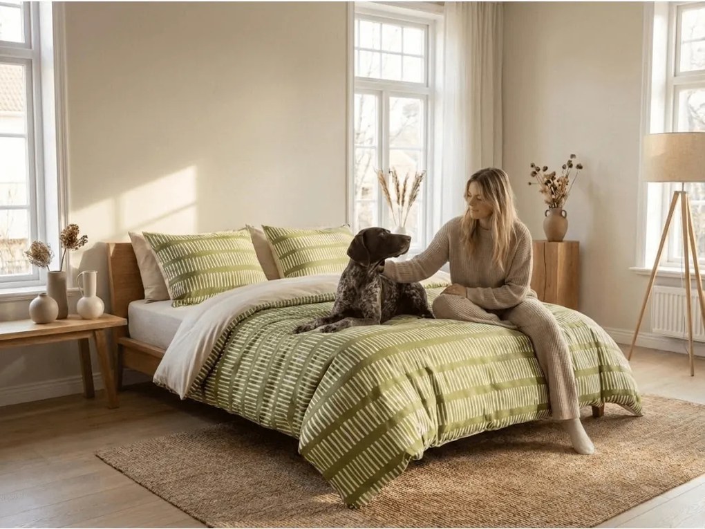 Lenjerie de pat din microfibra GREENSORY verde Dimensiune lenjerie de pat: 2 buc 70 x 90 cm | 200 x 220 cm