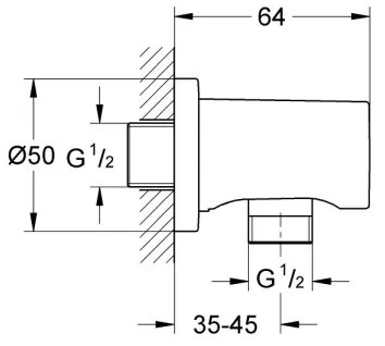 GROHE 27057DC0 - Cot de perete RAINSHOWER DN 15 inox