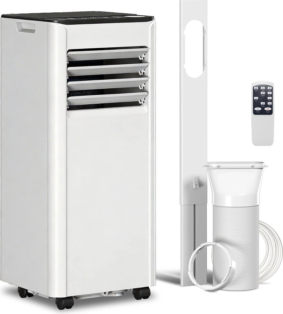 HOMCOM Aparat de aer condiționat portabil 7000 BTU: Răcire, Dezumidificator, Ventilator, Mod Noapte. | Aosom Romania