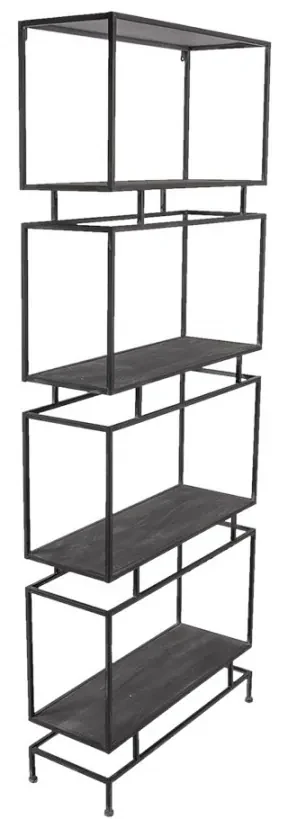 Etajera din lemn si metal, 4 rafturi, Verne