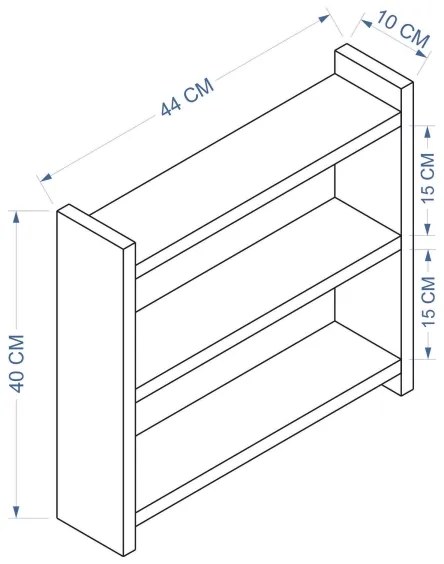 Raft de bucătărie COSMIC 44x10 cm alb