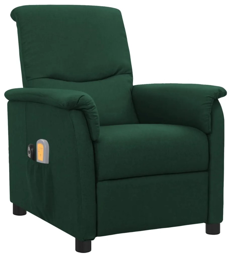 3098562 vidaXL Fotoliu de masaj electric, verde închis, material textil