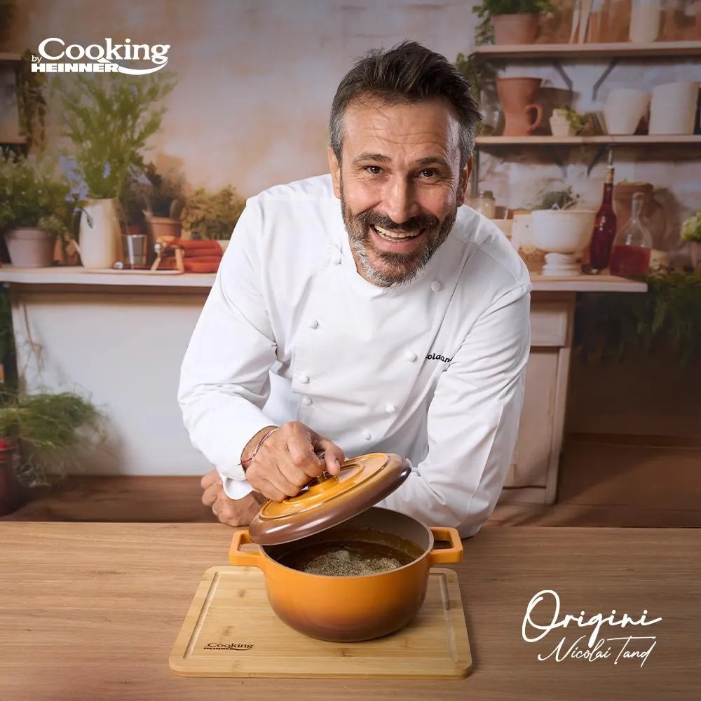 Oală din aluminiu turnat cu capac 24x12 cm, 3.9L – Cooking by Heinner, Colecția Origini by Nicolai Tand HR-BJK-C24, eficientă și antiaderentă