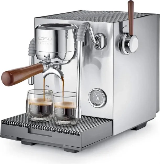 Espressor cu portfiltru Caso Design EspressoGourmet Advanced, 3000 W, 19 bari, 2 l, ULKA, PID, Manometru, Semiprofesionala, Spumare lapte, Otel inoxidabil
