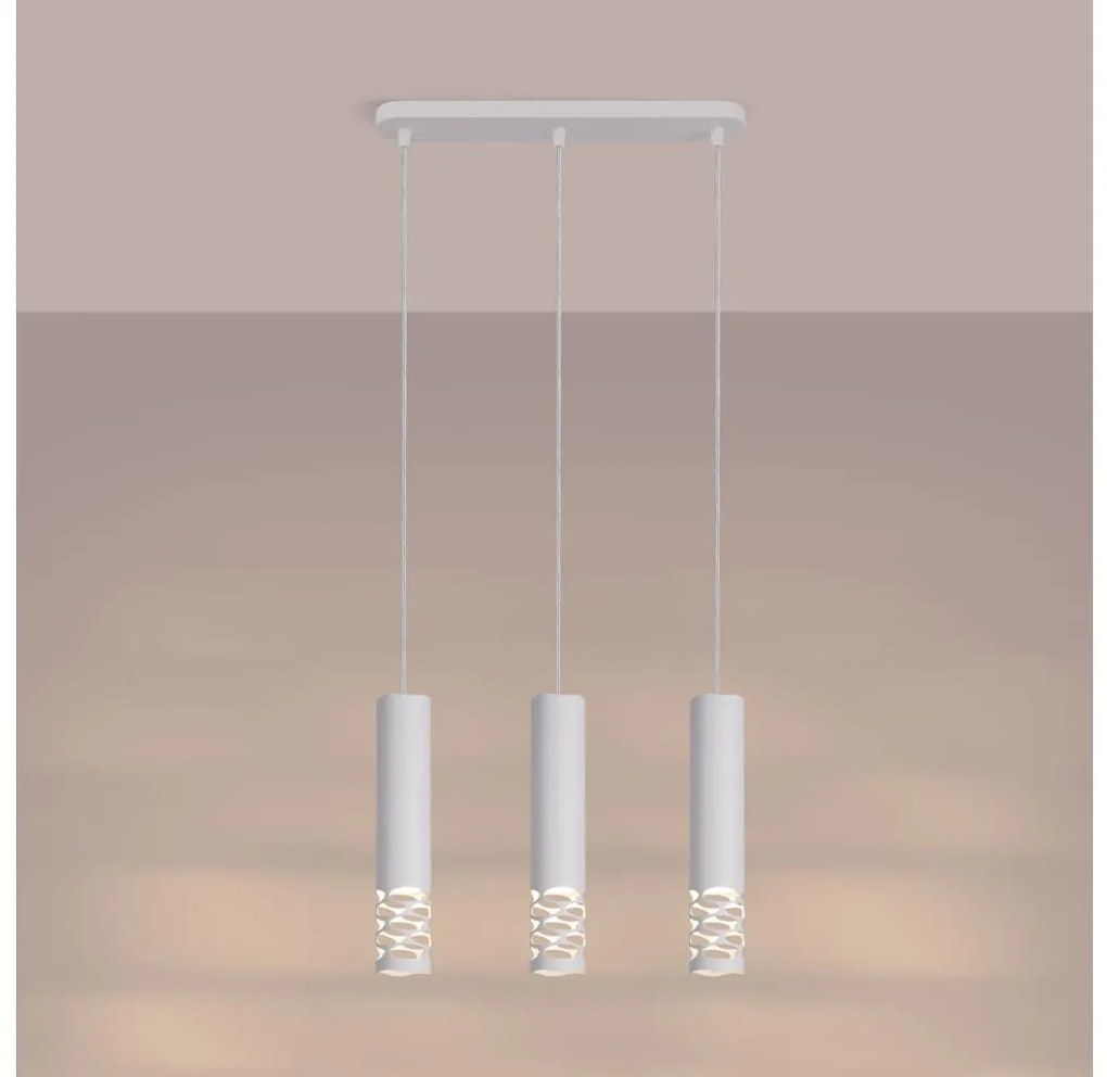 Lustră pe cablu Sollux SL.1693 LIRO 3xGU10/10W/230V alb