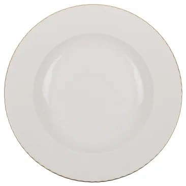 Set veselă 18 piese, porțelan alb cu accente aurii