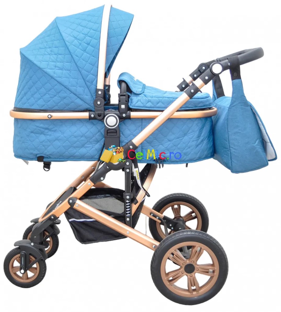 Carucior 3in1 cu landou reversibil si scoica - BabyCare PRO, 0-36 luni - CPC-24-tucoaz
