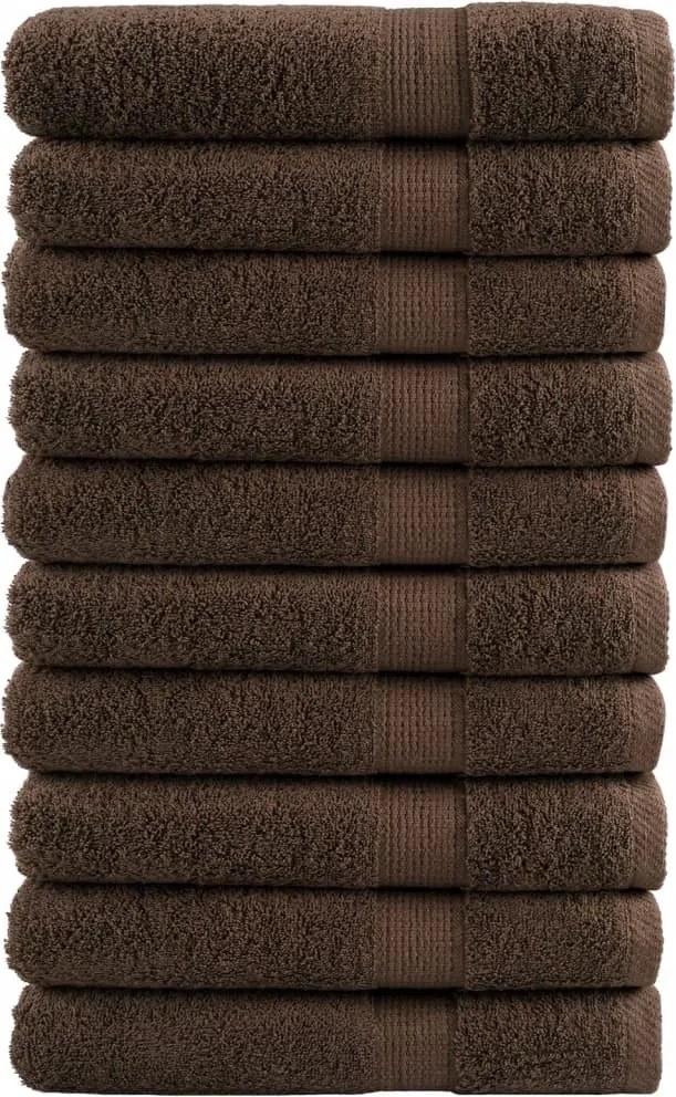 vidaXL Prosoape de saună premium, SOLUND 10 buc maro 80x200cm 600gsm