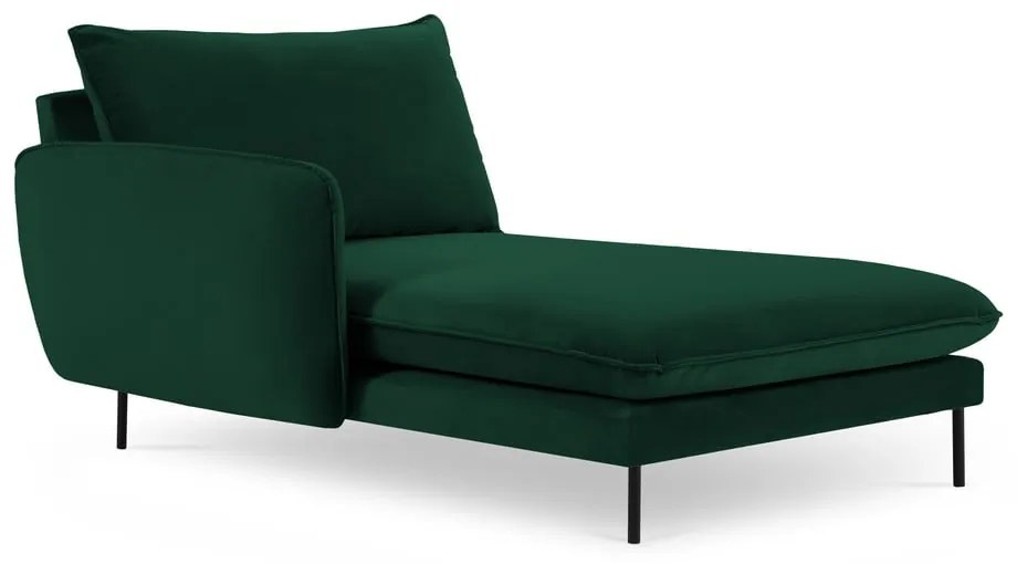 Șezlong verde închis cu tapițerie din catifea (cu colțar pe partea stângă ) Vienna – Cosmopolitan Design