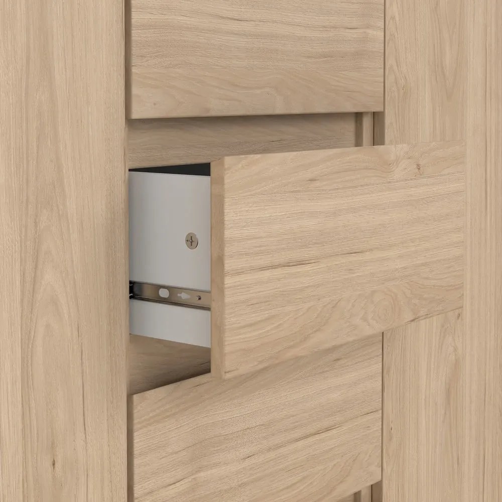 Comodă în culoare naturală cu aspect de lemn de stejar 121x91x50 cm Naia – Tvilum