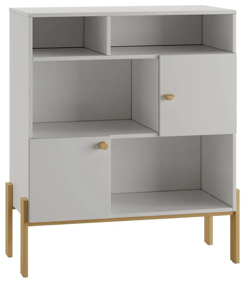 Bibliotecă de copii gri deschis 100x120 cm Cube - Pinio