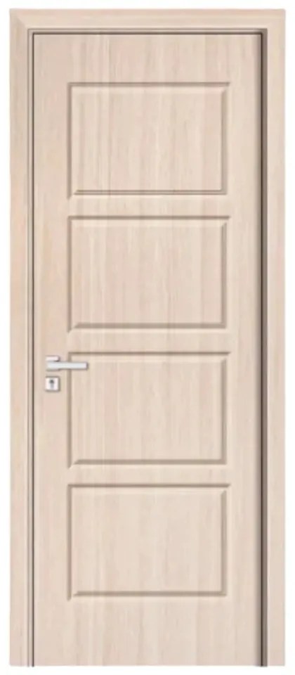 Usa Interior din MDF Novo Doors ND82, Cadru din Lemn Masiv, KIT COMPLET, Toc , Manere si balamale incluse (Culoare: Alb, Toc: Fix, Maner: Patrat