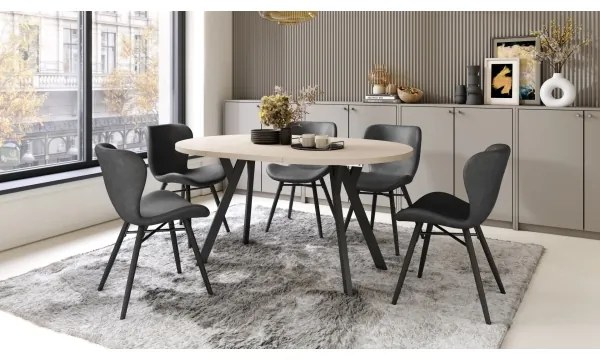 Masă extensibilă de dining ARTUR, bej/negru