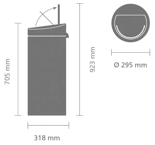 Coș de gunoi alb cu senzori de atingere din oțel 30 l Touch Bin – Brabantia