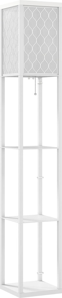 Homcom Lampa Pom 160 cm – Negru cu Rafturi pe 3 Niveluri | Aosom Romania