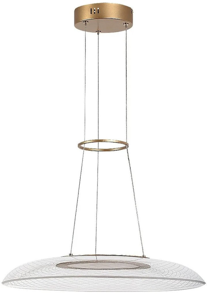 Lustra LED suspendata din metal auriu Zofrael D-50cm