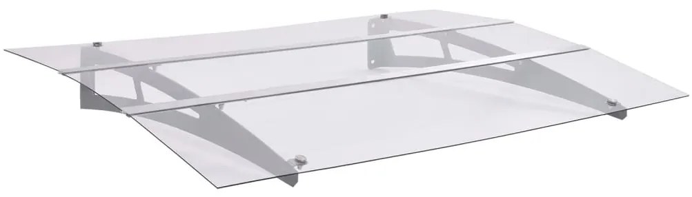 vidaXL Baldachin ușă argintiu și transparent 150x90 cm PET