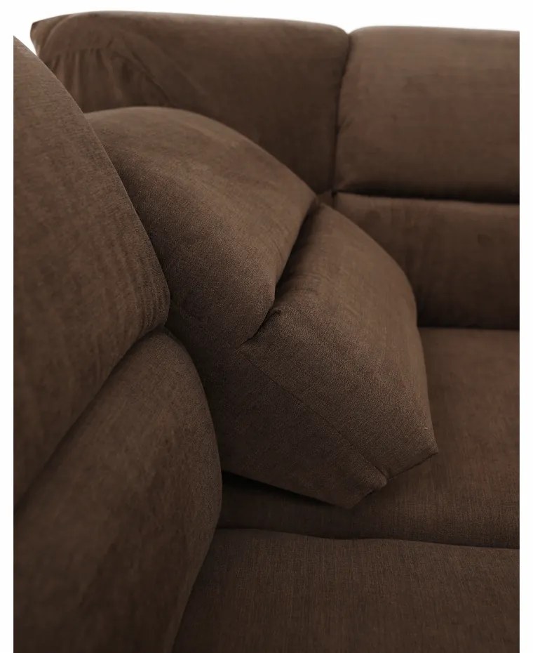 Colţar, piele ecologică maro/material textil maro, SANTIAGO U MARE